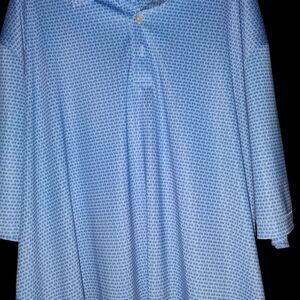 Peter Millar Golf Blue Textured Bike Novelty Polo Shirt Size XXL